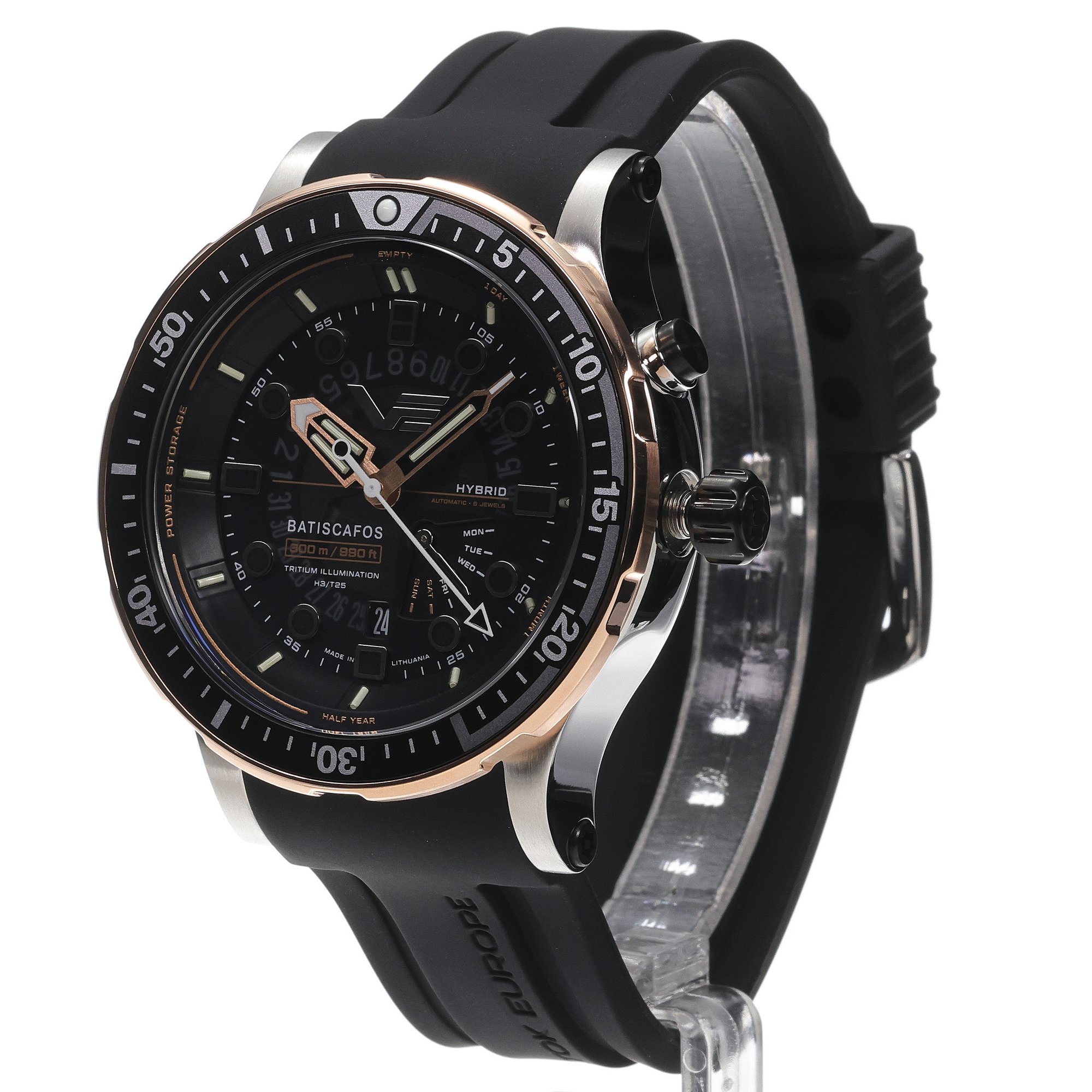 zegarek Vostok Europe PX84-511E769S Batiscafos Hybrid Batiscafos mineralne utwardzane