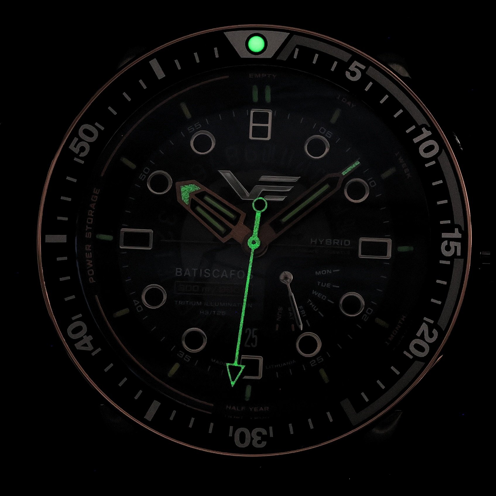 zegarek Vostok Europe PX84-511E769SG Batiscafos Hybrid Batiscafos mineralne utwardzane