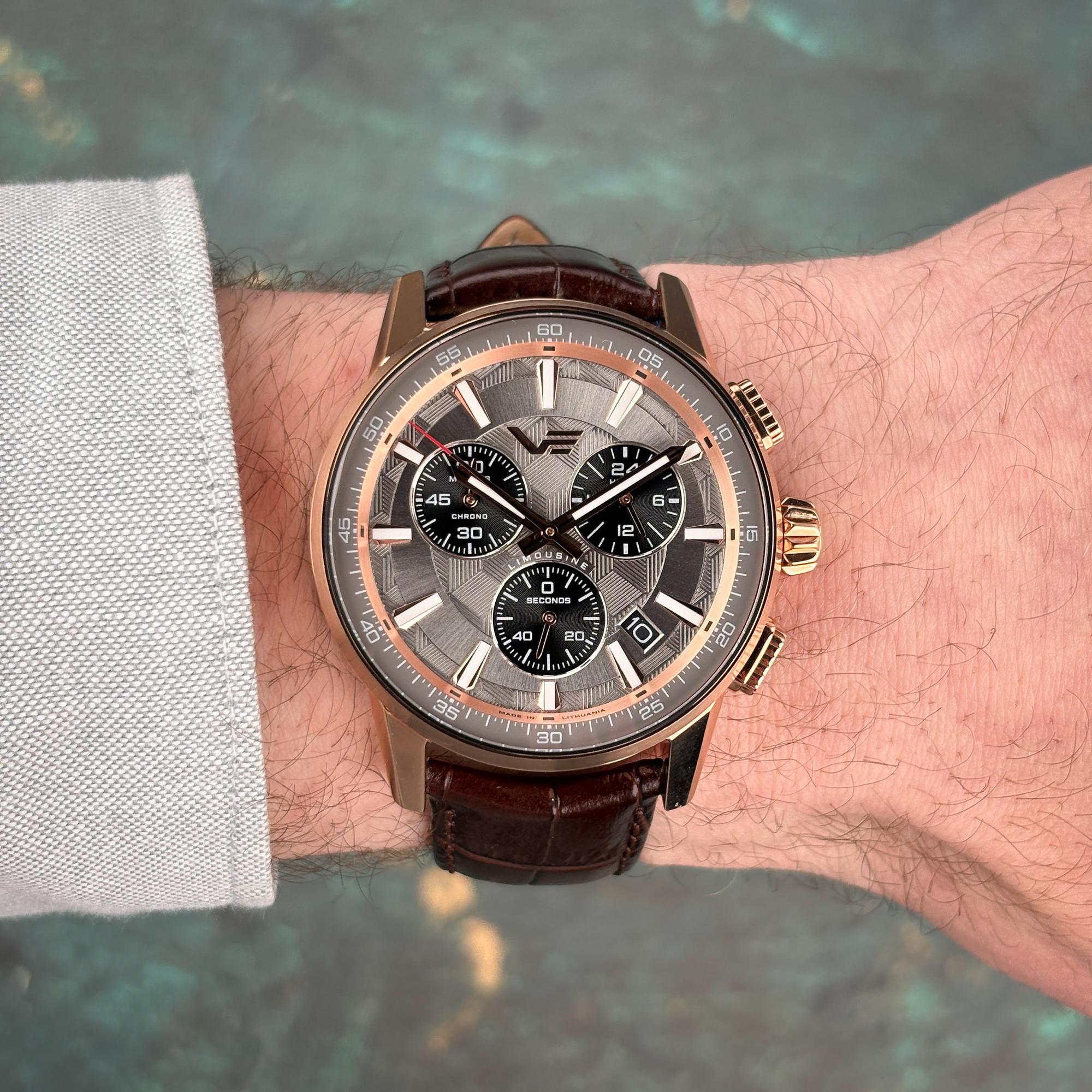 zegarek Vostok Europe VK68-561B785 Limousine 43mm Generation 2 Chronograph Quartz Expedition szafirowe - miniatura 11