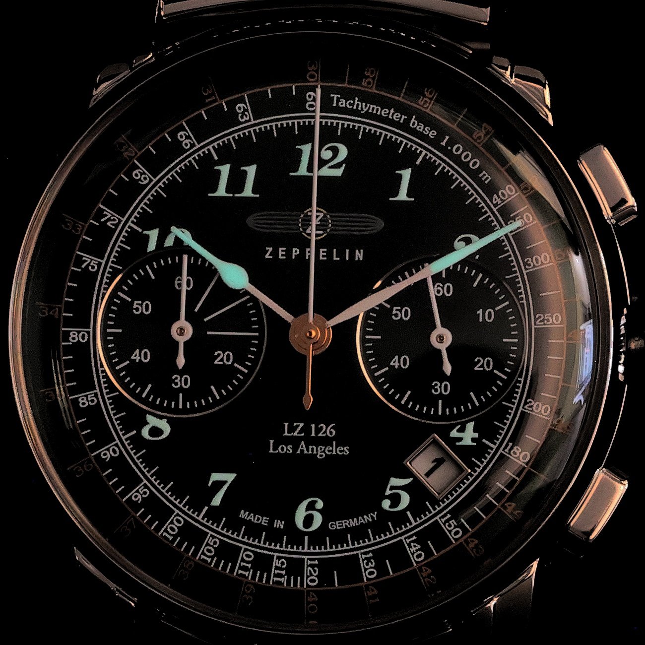 Zeppelin 7614M4 zegarek srebrny retro Los Angeles bransoleta
