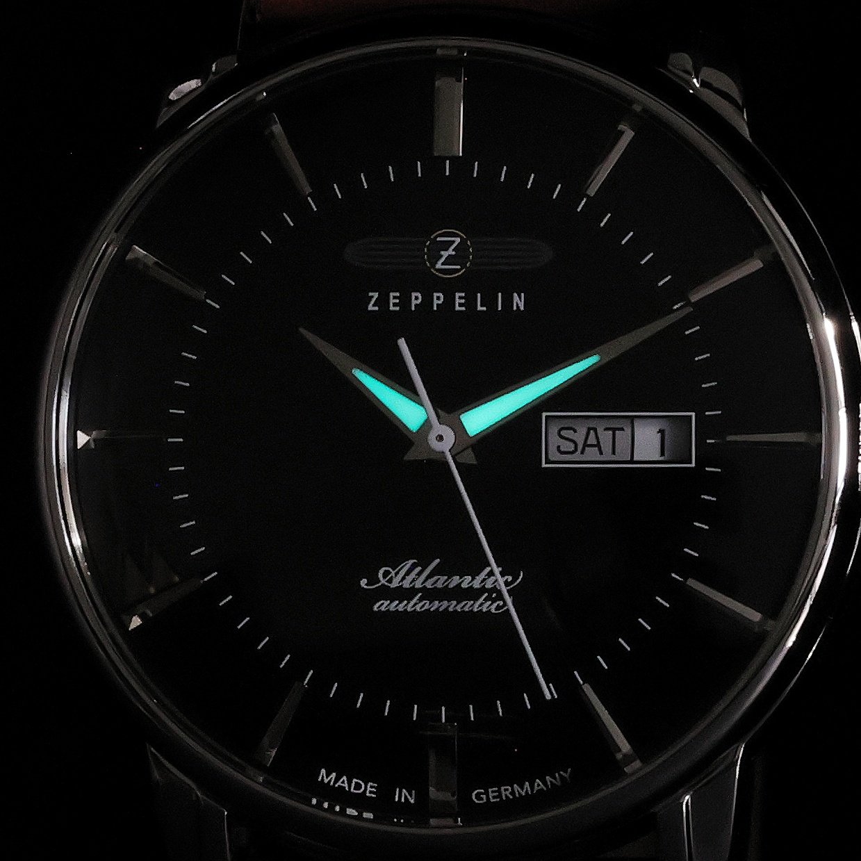 Zeppelin 84664 zegarek srebrny lotniczy Atlantic pasek