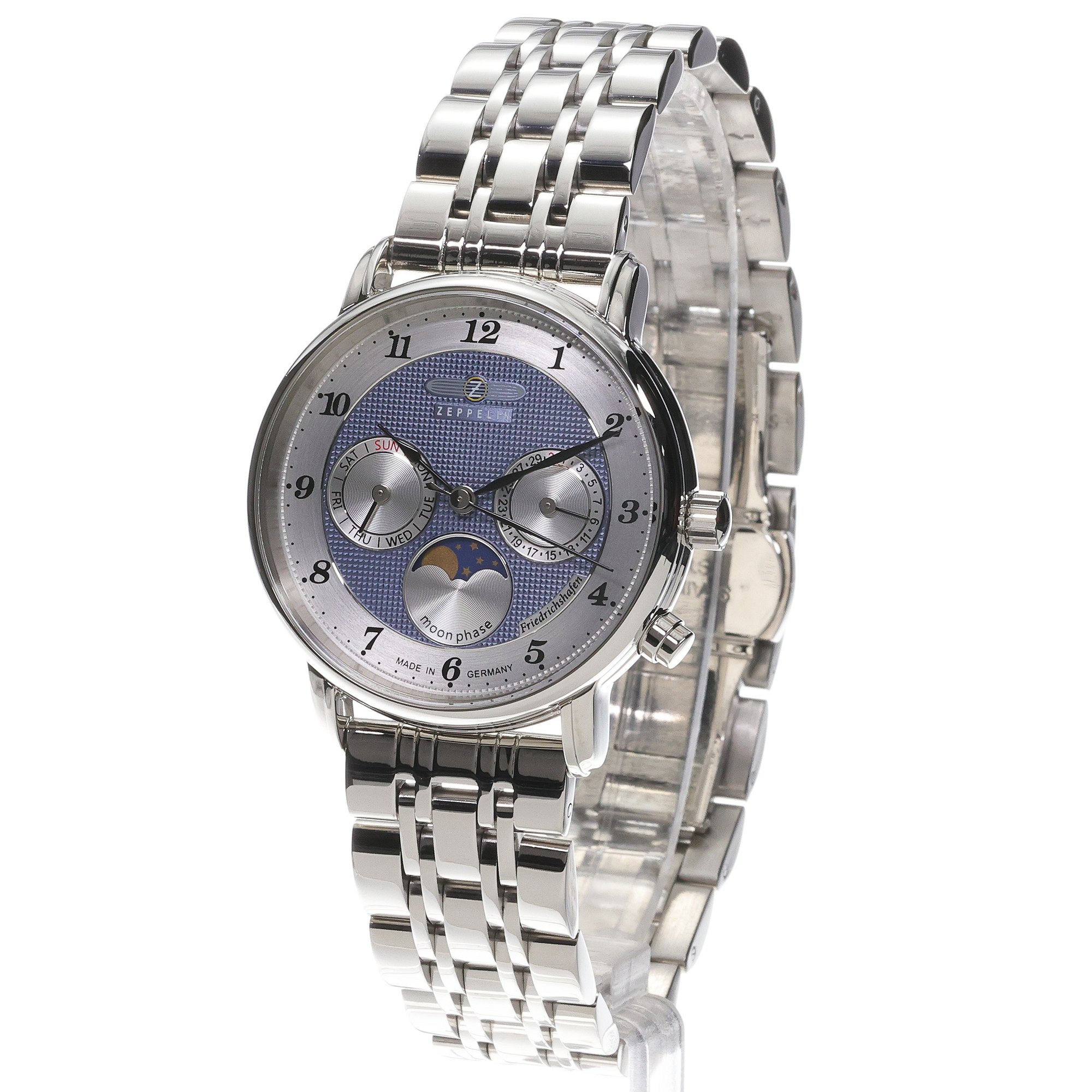 Zeppelin 8537M3 Quartz Moonphase zegarek lotniczy Zeppelin