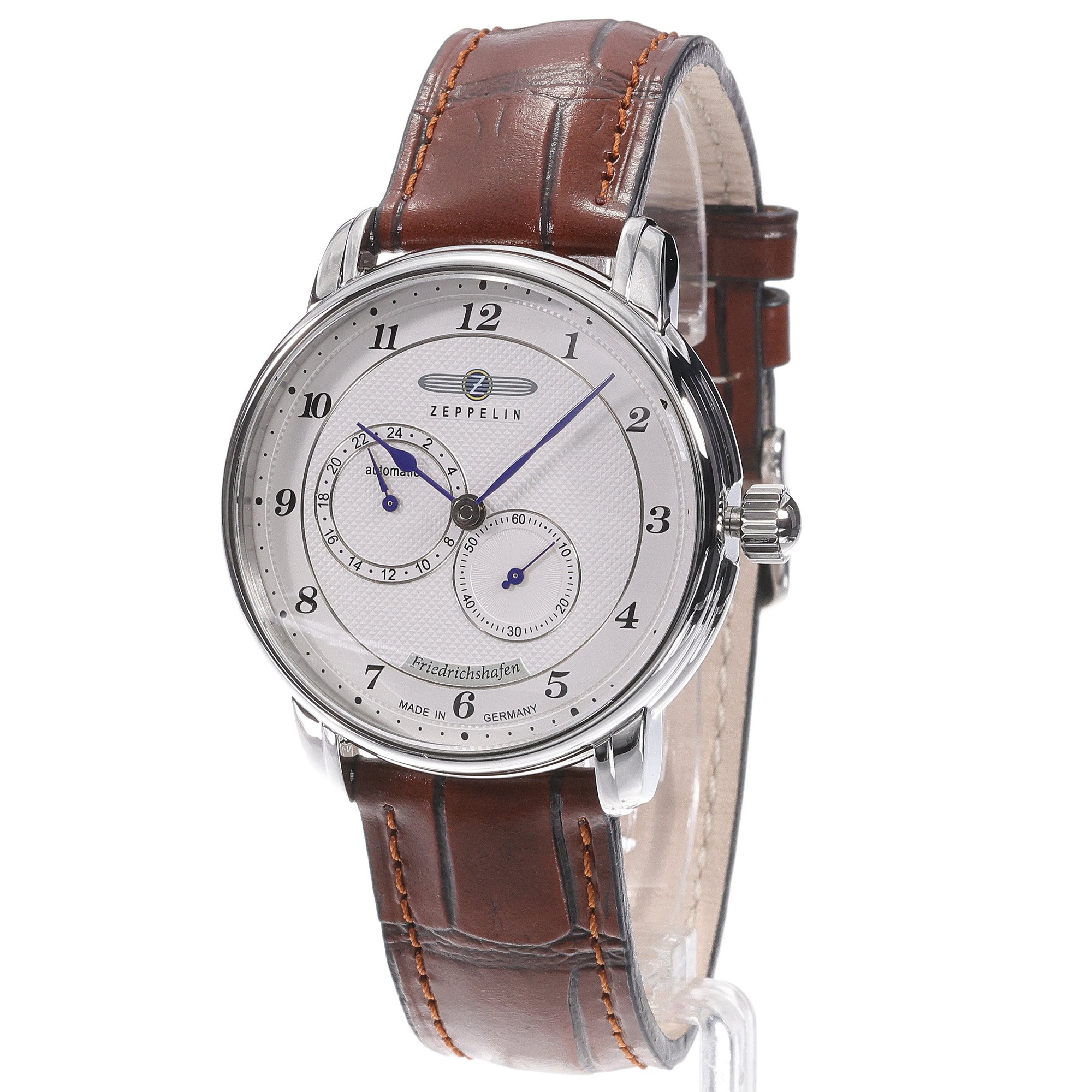Zeppelin 85681 zegarek srebrny retro Zeppelin pasek