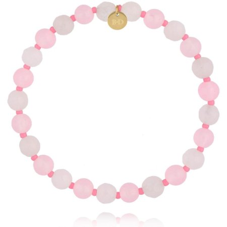 Biżuteria By Dziubeka BSC2335 Bransoletka różowa z jadeitami