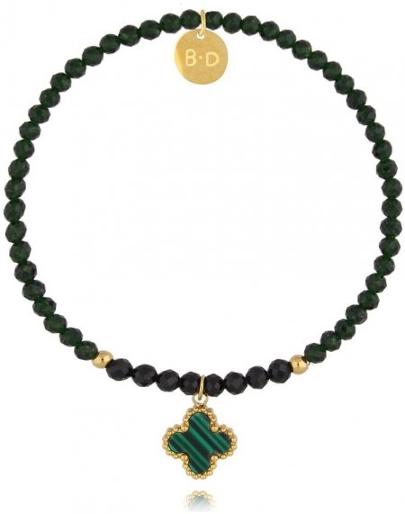 Biżuteria By Dziubeka BTW3252 Bransoletka zielona z koniczynką