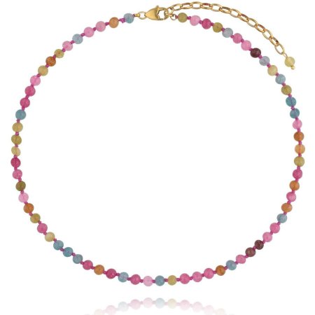 Biżuteria By Dziubeka NPA1733 Naszyjnik z wielobarwnymi turmalinami  Berry Blossom