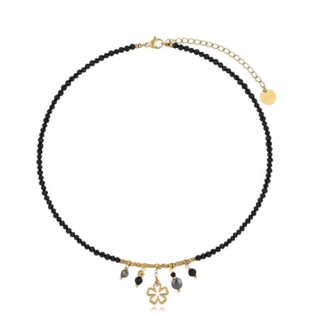 Biżuteria By Dziubeka NTW1294 Naszyjnik z turmalinami i zawieszkami Sparkle