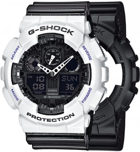 Zegarek męski G-SHOCK SET GA-100-1A1ER + BEZEL 10347600 + PASEK 10378391