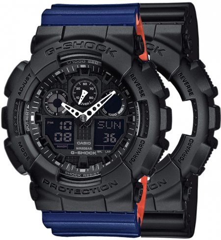 Zegarek męski G-SHOCK SET GA-100-1A1ER + BEZEL 10358741 + PASEK 10527467
