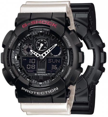 Zegarek męski G-SHOCK SET GA-100-1A1ER + BEZEL 10378531 + PASEK 10395227