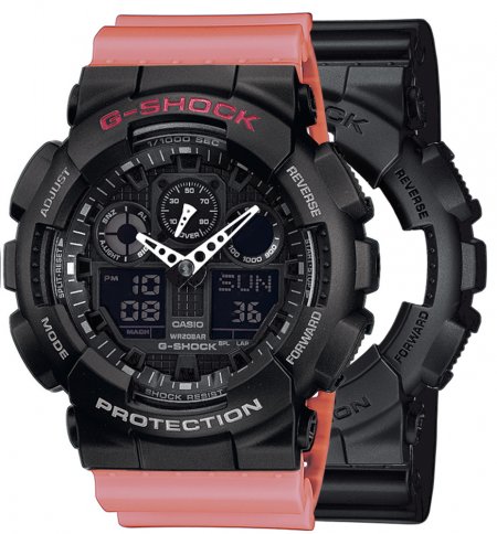 Zegarek męski G-SHOCK SET GA-100-1A1ER + BEZEL 10378531 + PASEK 10498150
