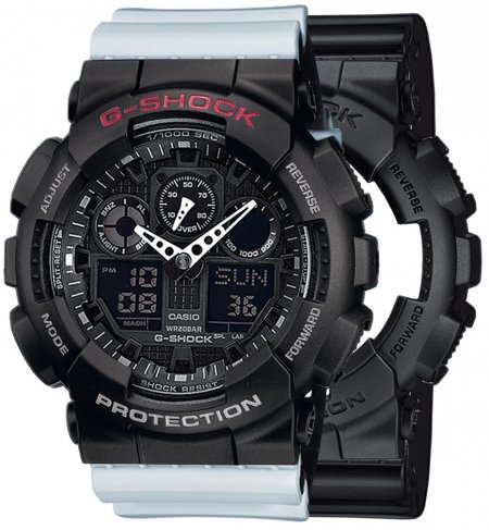 Zegarek męski G-SHOCK SET GA-100-1A1ER + BEZEL 10378531 + PASEK 10527469