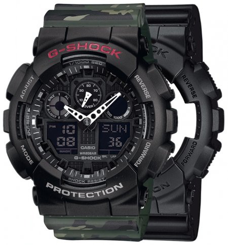 Zegarek męski G-SHOCK SET GA-100-1A1ER + BEZEL 10378531 + PASEK 10561429