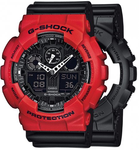 Zegarek męski G-SHOCK SET GA-100-1A1ER + BEZEL 10395289 + PASEK 10347688
