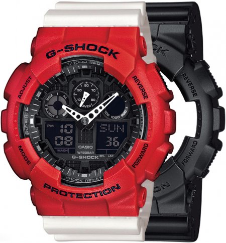 Zegarek męski G-SHOCK SET GA-100-1A1ER + BEZEL 10395289 + PASEK 10395227