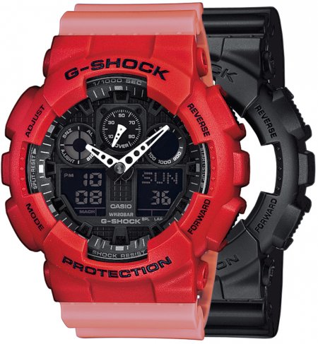 Zegarek męski G-SHOCK SET GA-100-1A1ER + BEZEL 10395289 + PASEK 10498150