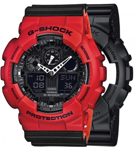 Zegarek męski G-SHOCK SET GA-100-1A1ER + BEZEL 10395289 + PASEK 10577142