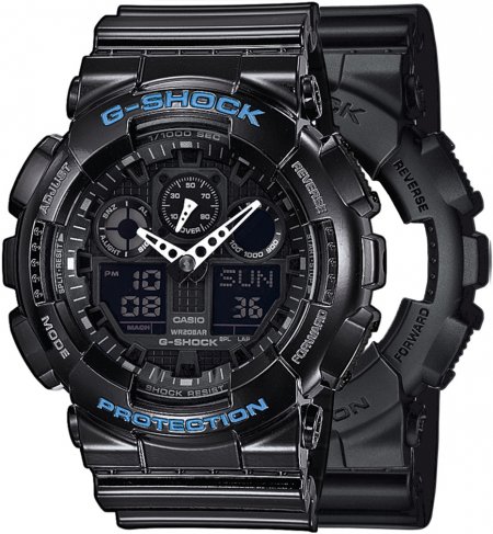 Zegarek męski G-SHOCK SET GA-100-1A1ER + BEZEL 10407691 + PASEK 10378391