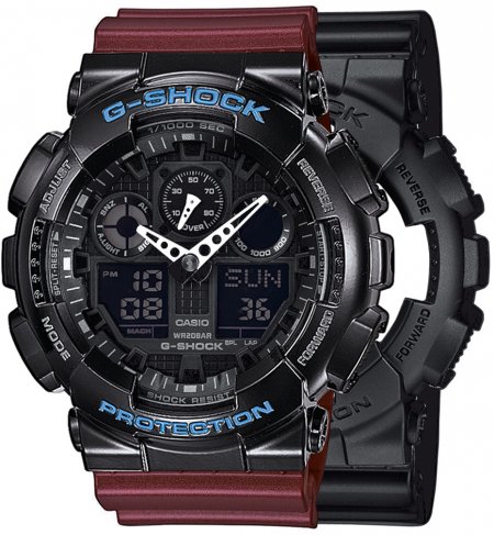 Zegarek męski G-SHOCK SET GA-100-1A1ER + BEZEL 10407691 + PASEK 10477355