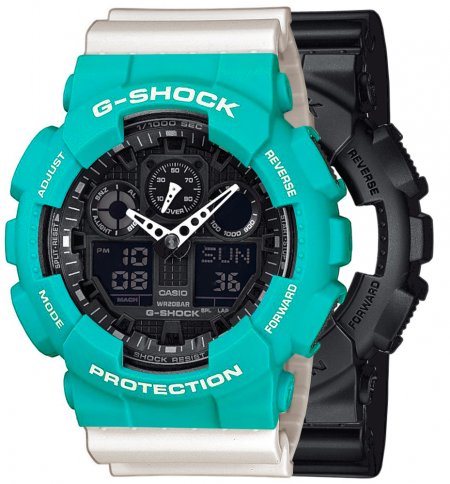 Zegarek męski G-SHOCK SET GA-100-1A1ER + BEZEL 10410475 + PASEK 10395227