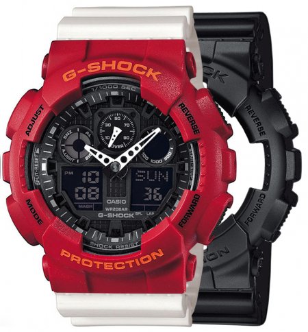 Zegarek męski G-SHOCK SET GA-100-1A1ER + BEZEL 10441433 + PASEK 10366715