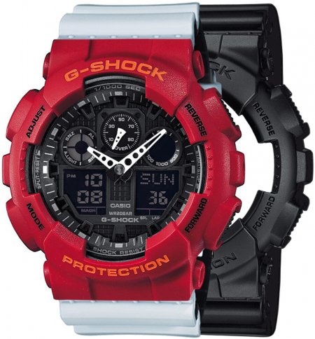 Zegarek męski G-SHOCK SET GA-100-1A1ER + BEZEL 10441433 + PASEK 10527469