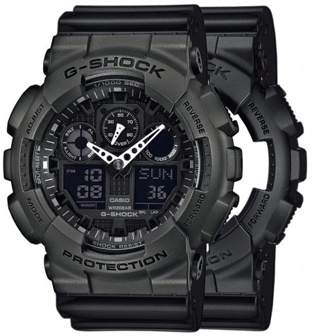 Zegarek męski G-SHOCK SET GA-100-1A1ER + BEZEL 10467795 + PASEK 10347688