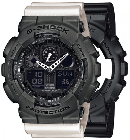 Zegarek męski G-SHOCK SET GA-100-1A1ER + BEZEL 10467795 + PASEK 10395227