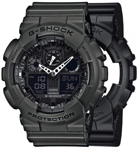 Zegarek męski G-SHOCK SET GA-100-1A1ER + BEZEL 10467795 + PASEK 10467764