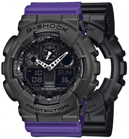Zegarek męski G-SHOCK SET GA-100-1A1ER + BEZEL 10467795 + PASEK 10498156