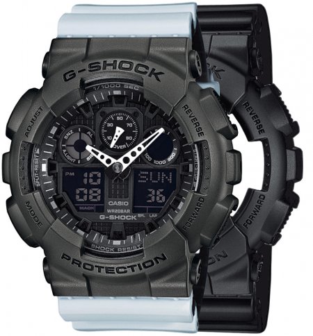 Zegarek męski G-SHOCK SET GA-100-1A1ER + BEZEL 10467795 + PASEK 10527469