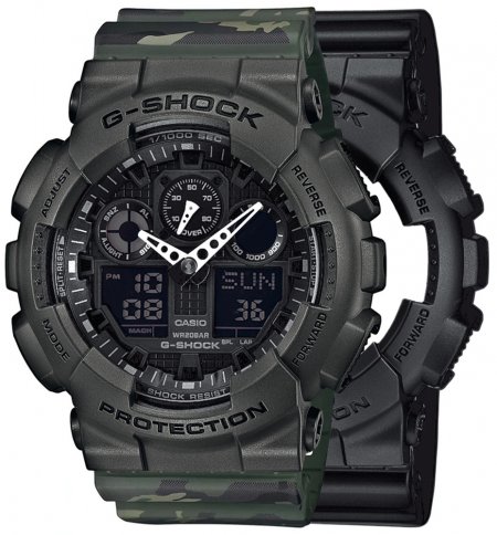 Zegarek męski G-SHOCK SET GA-100-1A1ER + BEZEL 10467795 + PASEK 10561429