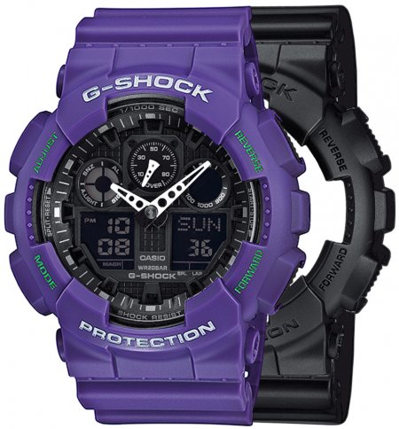 Zegarek męski G-SHOCK SET GA-100-1A1ER + BEZEL 10498250 + PASEK 10498156