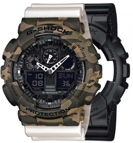 Zegarek męski G-SHOCK SET GA-100-1A1ER + BEZEL 10507070 + PASEK 10395227