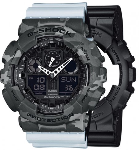 Zegarek męski G-SHOCK SET GA-100-1A1ER + BEZEL 10507071 + PASEK 10527469