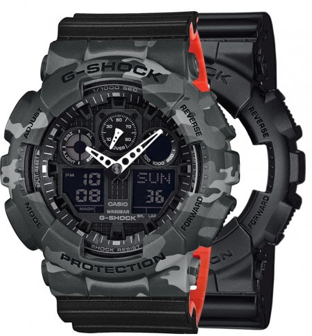 Zegarek męski G-SHOCK SET GA-100-1A1ER + BEZEL 10507071 + PASEK 10577142