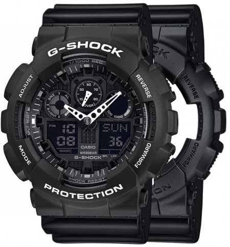 Zegarek męski G-SHOCK SET GA-100-1A1ER + BEZEL 10508136 + PASEK 10347688