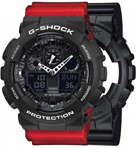 Zegarek męski G-SHOCK SET GA-100-1A1ER + BEZEL 10508136 + PASEK 10395226