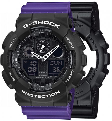 Zegarek męski G-SHOCK SET GA-100-1A1ER + BEZEL 10508136 + PASEK 10498156