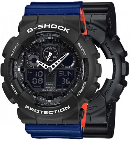 Zegarek męski G-SHOCK SET GA-100-1A1ER + BEZEL 10508136 + PASEK 10527467