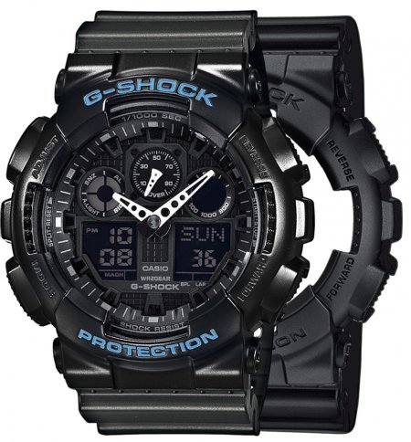 Zegarek męski G-SHOCK SET GA-100-1A1ER + BEZEL 10514393 + PASEK 10467764
