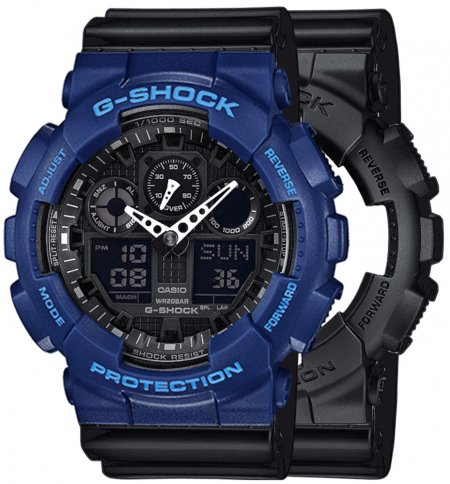 Zegarek męski G-SHOCK SET GA-100-1A1ER + BEZEL 10527398 + PASEK 10347688
