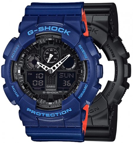 Zegarek męski G-SHOCK SET GA-100-1A1ER + BEZEL 10527398 + PASEK 10527467