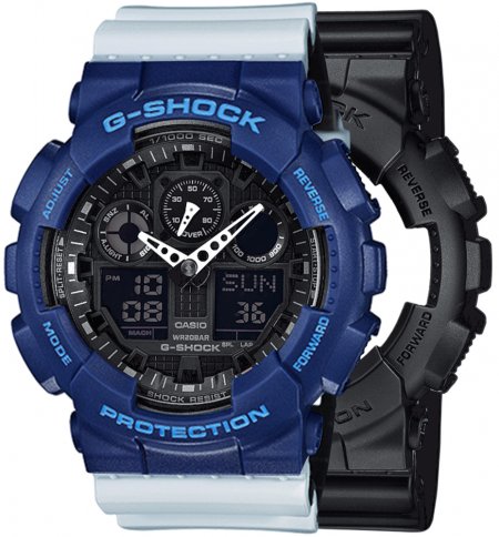 Zegarek męski G-SHOCK SET GA-100-1A1ER + BEZEL 10527398 + PASEK 10527469