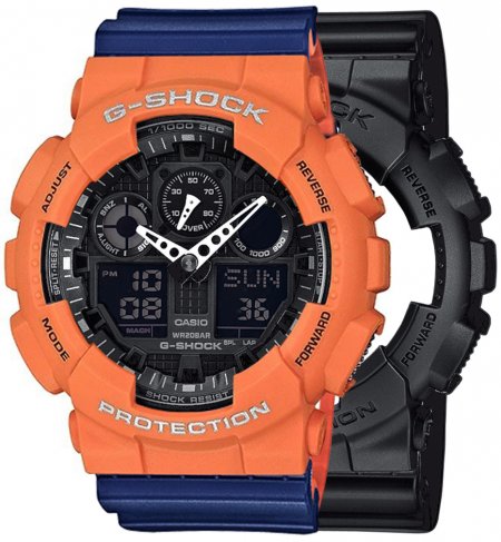 Zegarek męski G-SHOCK SET GA-100-1A1ER + BEZEL 10589006 + PASEK 10527467