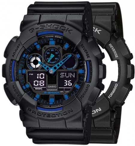 Zegarek męski G-SHOCK SET GA-100-1A2ER + BEZEL 10358741 + PASEK 10347688