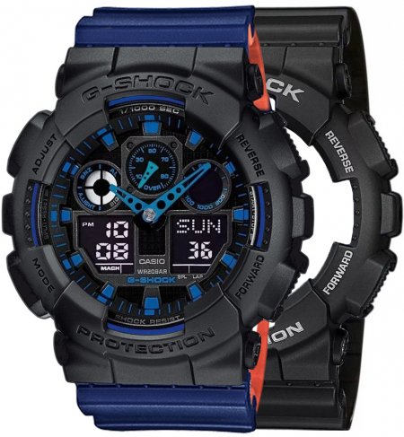 Zegarek męski G-SHOCK SET GA-100-1A2ER + BEZEL 10358741 + PASEK 10527467
