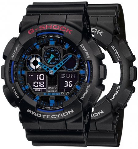 Zegarek męski G-SHOCK SET GA-100-1A2ER + BEZEL 10378531 + PASEK 10347688