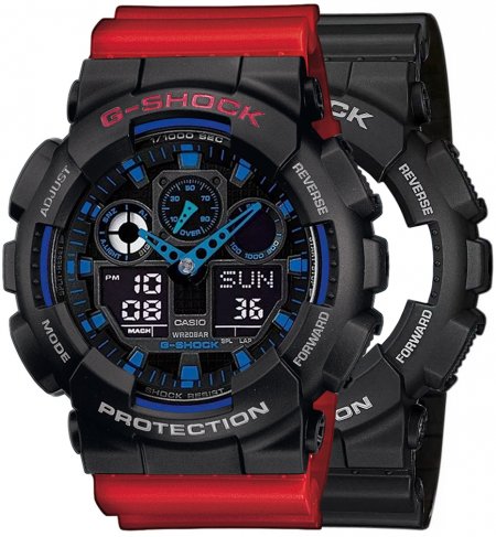 Zegarek męski G-SHOCK SET GA-100-1A2ER + BEZEL 10378531 + PASEK 10395226