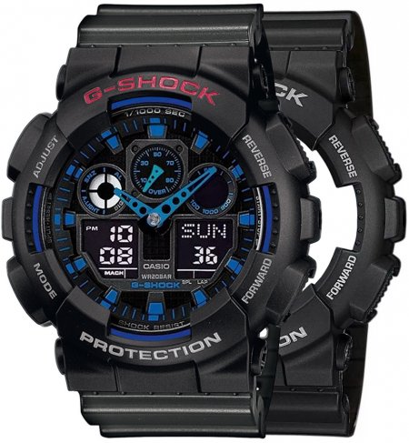 Zegarek męski G-SHOCK SET GA-100-1A2ER + BEZEL 10378531 + PASEK 10467764